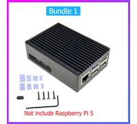 Boîtier en alliage d'aluminium pour Raspberry Pi 5,boîte noire,coque métallique,refroidissement passif,boîtier de fermeture pour Raspberry Pi 5B - Type case