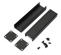 Boîtier en aluminium et coque d'instrument PCB - Boîte de refroidissement électronique noire avec conception de type divisé - Finition brossée sablée - 25 x 25 x 100 mm - Rainures