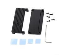 Boîtier en aluminium pour Raspberry Pi 2 W - Refroidissement passif - Coque en métal silencieuse - Sans ventilateur - Dissipateur thermique - Noir - 6,6 x 3,1 x 1,3 cm