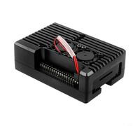 Boîtier en aluminium pour Raspberry Pi 4 avec double ventilateur, refroidissement actif et passif, ajustement précis, noir