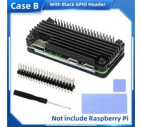 Boîtier en aluminium pour Raspberry Pi ontari2 W,coque blindée avec dissipateur thermique,boîtier de refroidissement passif pour Raspberry Pi ontari2 W/W/1.3 - Type Black GPIO