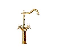 Boîtier en laiton antique,Aiorber mitigeur à deux poignées, cartouche en céramique anti-goutte, design vintage estampé, corps en laiton durable, doré