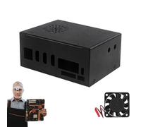 Boîtier en métal avec ventilateur de refroidissement - Boîtier en métal massif avec ventilateur de refroidissement, kit de dissipateurs thermiques en aluminium noir élégant pour une meilleure