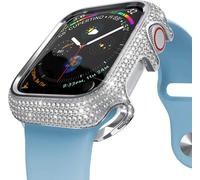 Boîtier en métal pour Apple Watch, coque de protection en diamant, 45mm 44mm 41mm 40mm, série 9 8 7 6 5 4 SE, iWatch 11 10 42mm 46mm Black A