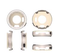 Boîtier en Métal pour Garmin Vivoactive 6 / Active 6 Smartwatch Boîtier De Lunette Étui Rigide De Remplacement De Couleur Unie, Étui De Protection Antichoc Robuste pour Active 6 (Beige)