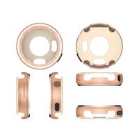 Boîtier en Métal pour Garmin Vivoactive 6 / Active 6 Smartwatch Boîtier De Lunette Étui Rigide De Remplacement De Couleur Unie, Étui De Protection Antichoc Robuste pour Active 6 (Rose Gold)