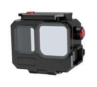 Boîtier en métal pour Insta360 Pro 2 Cage de protection en aluminium avec support à dégagement rapide étanche 80 m Cadre d'extension vertical horizontal 12,5 x 10,5 cm Argenté