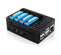 Boîtier en métal pour module d'extension G4B GPIO pour boîtier RaspberryPi4B - Avec boîtier métallique lumineux LED - Boîte pour 4B uniquement avec indicateurs LED - Câble 40 broches