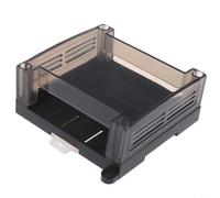 Boîtier en plastique 95 x 90 x 40 mm avec couvercle transparent pour rail DIN, boîte de commande industrielle pour PLC, pour boîte de distribution électrique robuste Gris