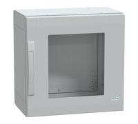 Boîtier en polyester au sol. PLA entièrement étanche 500 x 500 x 320 mm IP65, transparent à 2 battants Schneider Electric