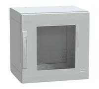 Boîtier en polyester au sol. PLA entièrement étanche 500x500x420mm IP65, transparent à 2 battants Schneider Electric Contenu