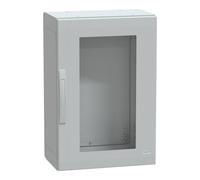 Boîtier en polyester au sol. PLA entièrement étanche 750 x 500 x 320 mm IP65, transparent Portes Schneider Electric Contenu