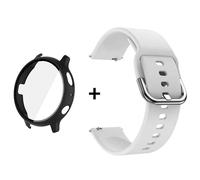 Boîtier En Verre+Bracelet+Protecteur D'Écran Pour Samsung Galaxy Active 2 40Mm 44Mm Pc+Couvercle De Pare-Chocs 20Mm Bracelets De Montre Pour Accessoires Active2.Black And White.Active 2 40 Mm