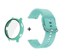 Boîtier En Verre+Bracelet+Protecteur D'Écran Pour Samsung Galaxy Active 2 40Mm 44Mm Pc+Couvercle De Pare-Chocs 20Mm Bracelets De Montre Pour Accessoires Active2.Blue And Blue.Active 2 40 Mm