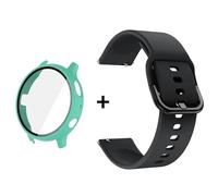 Boîtier En Verre+Bracelet+Protecteur D'Écran Pour Samsung Galaxy Active 2 40Mm 44Mm Pc+Couvercle De Pare-Chocs 20Mm Bracelets De Montre Pour Accessoires Active2.Blue And Black.Active 2 40 Mm