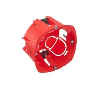Boitier encastrement mur creux 1 poste rouge diamètre 67mm