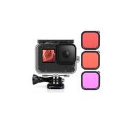Boîtier étanche 45 m pour caméra d'action GoPro Hero 9 Black avec poignée de téléphone portable à dégagement rapide et vis + 3 filtres