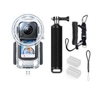 Boîtier étanche 50 m pour Insta 360 X6, ensemble de boîtier étanche | Avec poignée flottante et cordon anti-chute pour plongée profonde, plongée avec tuba, surf et photographie sous-marine