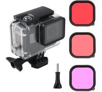 Boîtier Étanche 60 M Transparent Avec Filtre Rouge Violet Rose Pour Compatible With Gopro Hero (2018),Gopro Hero 7 Noir,Gopro Hero 6/6 Black Hero 5/5 Black