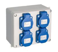 Boîtier étanche 817 + 4 prises schuko 2P + TT 16A SOLERA 817-42P