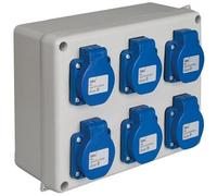 Boîtier étanche 886 + 6 TOMA schuko 2P + TT 16A SOLERA 886-15