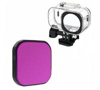 Boîtier étanche de plongée compatible avec caméra DJI Nano, kit de filtre de correction de couleur sous-marine, coque de protection pour la plongée en apnée, le tir marin (étui + plongée violet)