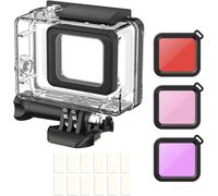 Boîtier étanche de Rechange avec filtres Rouges et Inserts antibuée Compatible avec Gopro Hero 7Black/ (2018)/6/5,Coque de Protection pour la plongée