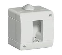 Boîtier étanche IP40, module compact, résistant à l'humidité, idéal pour les installations électriques intérieures et extérieures.