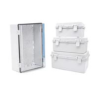 Boîtier étanche IP66 gris/transparent - Boîtier de jonction - En plastique ABS - Joint extérieur - Boîtier d'alimentation - Boîtier de distribution - Boîtier à charnière (210 x 210 x 110 mm, couvercle
