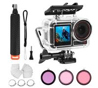 Boîtier étanche pour DJI Osmo Action 5 Pro/4/3, boîtier de protection sous-marin de 60 m avec 3 filtres de couleur, poignée flottante et anti-buée, accessoires de plongée
