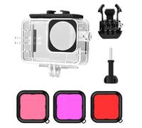 Boîtier étanche pour DJI Osmo Action 6 avec lot de 3 filtres de plongée, kit de protection sous-marine, 45 m, coque de protection avec accessoires de support