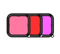 Boîtier étanche pour DJI Osmo Action 6, coque de protection étanche pour caméra d'action PC, filtre d'objectif pour DJI Osmo Action 6 (rouge + rose + violet)