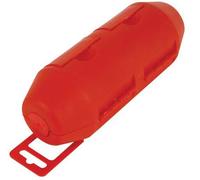 Perel Boîtier de protection prise CEE, protection prise extérieur, boitier etanche electrique exterieur IP44 pour rallonge camping car jardin, polypropylène, rouge