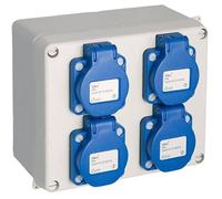Boîtier étanche 817 + 4 prises schuko 2P + TT 16A SOLERA 817-42P