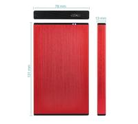 Boîtier Externe 2,5" SATA 9,5 mm USB 3.0/3.1 Gen1, Couleur Rouge, idéal pour Le Stockage et Le Transfert de données.