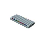 Boîtier externe pour disque dur M.2, compatible avec les formats NGFF et NVMe, doté d'une connexion USB 3.1 Gen2 de type A et d'effets d'éclairage RVB, ce qui le rend idéal pour les utilisateurs à la
