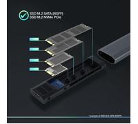 Boitier externe - TooQ - Shura - USB-C 3.2 - 2To - S-ATA/NVMe M.2 2280