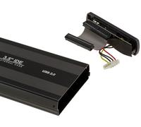 Boitier Externe USB pour disques durs IDE 3.5 40 pin avec alimentation externe. En aluminium, coloris noir