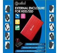 Connectland Boîtier externe 2,5'' USB 3.0 S-ATA sans vis Alu Rouge