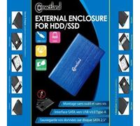 Connectland Boîtier externe 2,5" S-ATA USB 3.0 sans vis Bleu