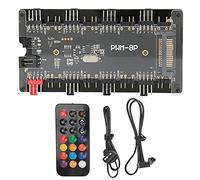 Boîtier Fan Hub PWM + ARGB Integrator Télécommande sans fil 2 en 1 Alimentation SATA + carte mère et télécommande pour ventilateur de refroidissement d'ordinateur
