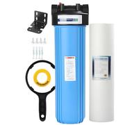 Boîtier filtre à eau toute la maison, Comprend 1 cartouche filtrante coton PP, Compatible avec filtres à sédiments 20" x 4,5" Pour puits et eau ville, Port NPT 1"