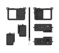 Boîtier flexible en silicone pour caméra Action 6, couleur noire | Coque de protection en silicone absorbant les chocs, étanche et résistante à la poussière, accès complet à tous les boutons