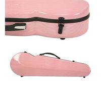 Boîtier for violon de taille 4/4, disque dur triangulaire et Fiber carbone, double verrouillage ceinture arrière, résistance à la Compression Pour Le Rangement Des Violons(Pink)