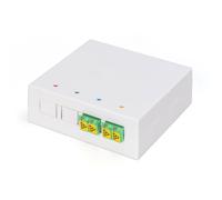 Digitus Boîtier FTTH - 2x LC/APC duplex avec obturateur, monomode, épissure intégrée, IP45, blanc