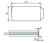 Boîtier gâche pour série 4300 LAGUNE chromé mate - STREMLER - 4309.31.0