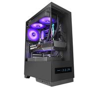 Mars Gaming Boîtier ATX MC-Pulsar – LCD temps réel, verre trempé front/lat, CABLEHATCH, Noir