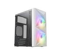 Boîtier Gaming Compact Blanc Mars MC-ME Mesh Géométrique avec 2 Ventilateurs FRGB