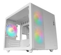 Boîtier Gaming Compact Micro-ATX Mars Gaming MC-400 Blanc Verre trempé 3 Ventilateurs FRGB 120mm Panneau Latéral Mesh G