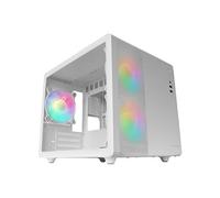 Boîtier Gaming Compact Micro-ATX MC-400 Blanc Verre trempé 3 Ventilateurs FRGB 120mm Panneau Latéral Mesh